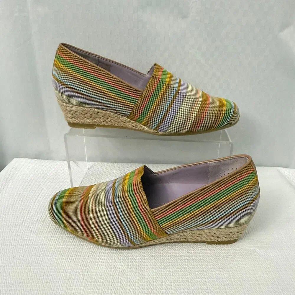 SAS Becky Wedge Espadrilles Women’s 7.5 Wide Italy Multicolored Comfort Shoes
